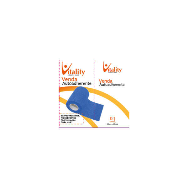 Vendaje Autoadherente Color Azul 7.5 cm x 4.5 m Vitality